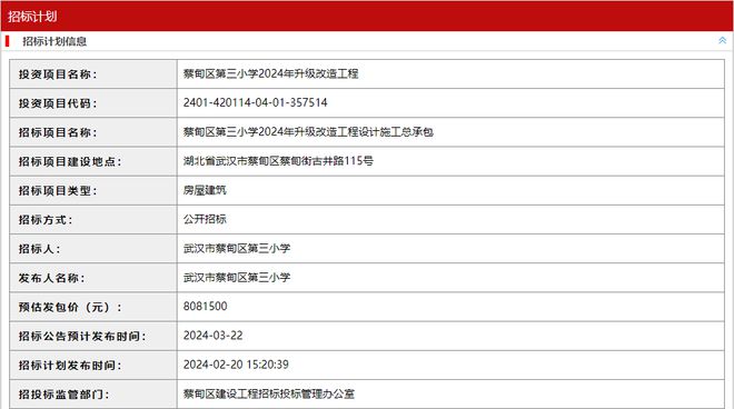 米乐·M6重磅！蔡甸这所小学即将改造升级！